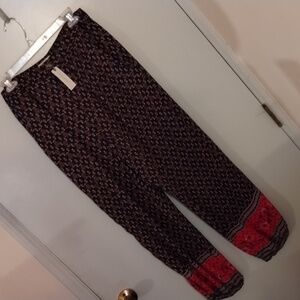 Anthropologie Blue And Orange Patterned Lounge Pants